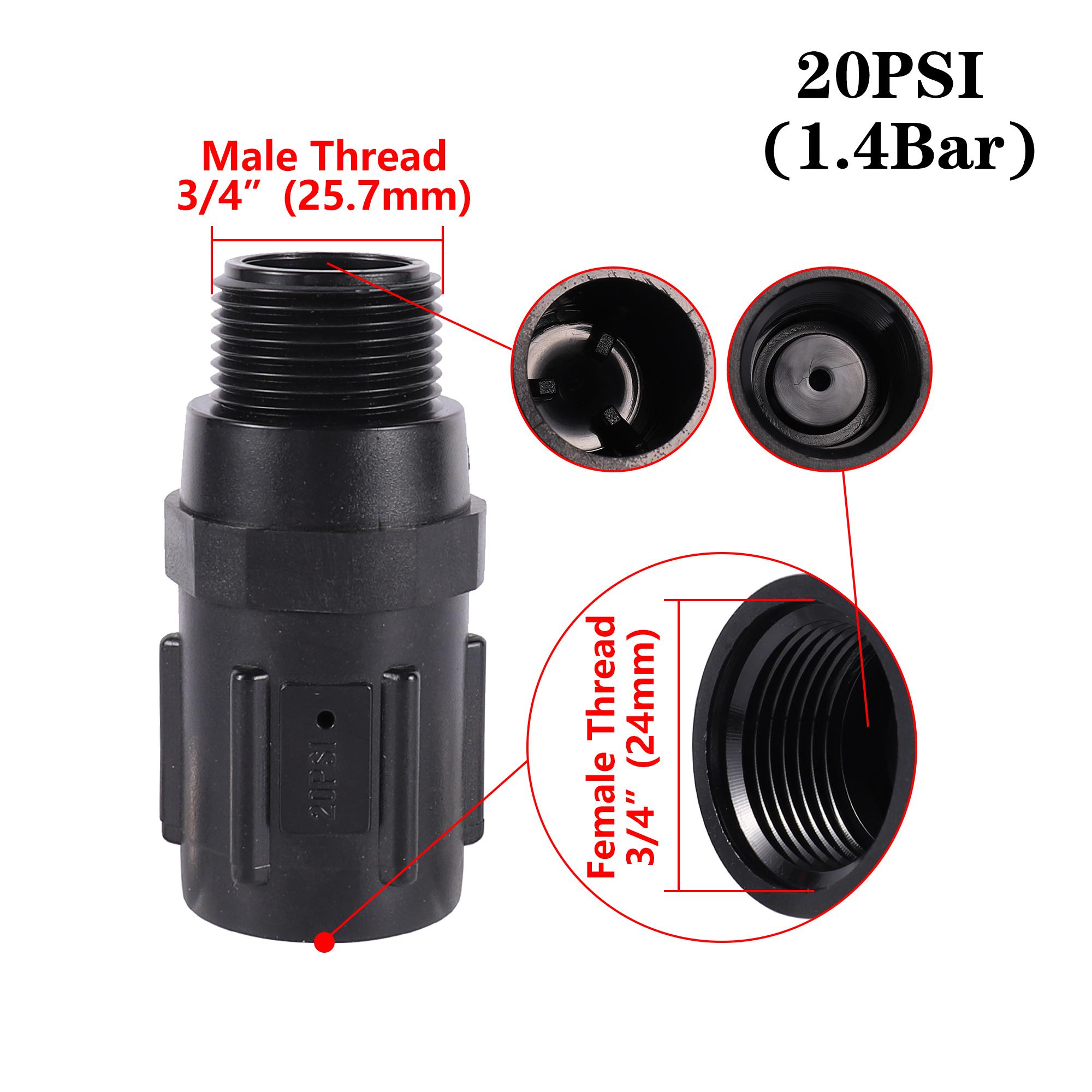 Регулятор давления воды 15-45 psi, капельный клапан, резьба 3/4 дюйма BSP, клапан снижения давления для полива сада и сельского хозяйства