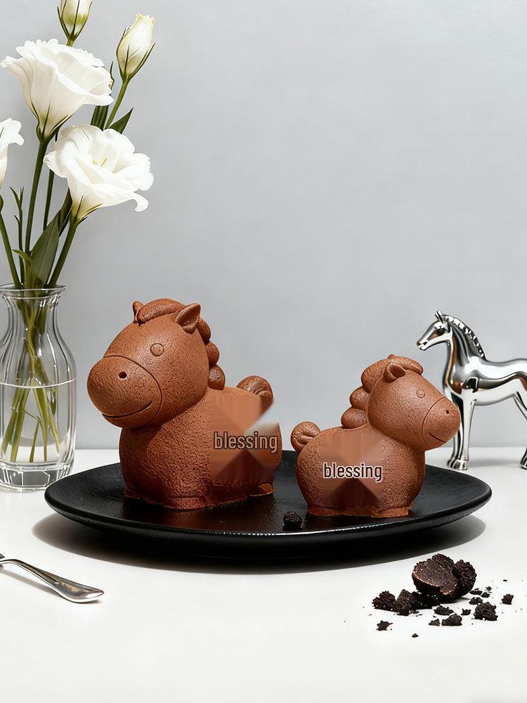 Year of the Horse Fu Character Silicone Mousse Mold for Animal French Desserts