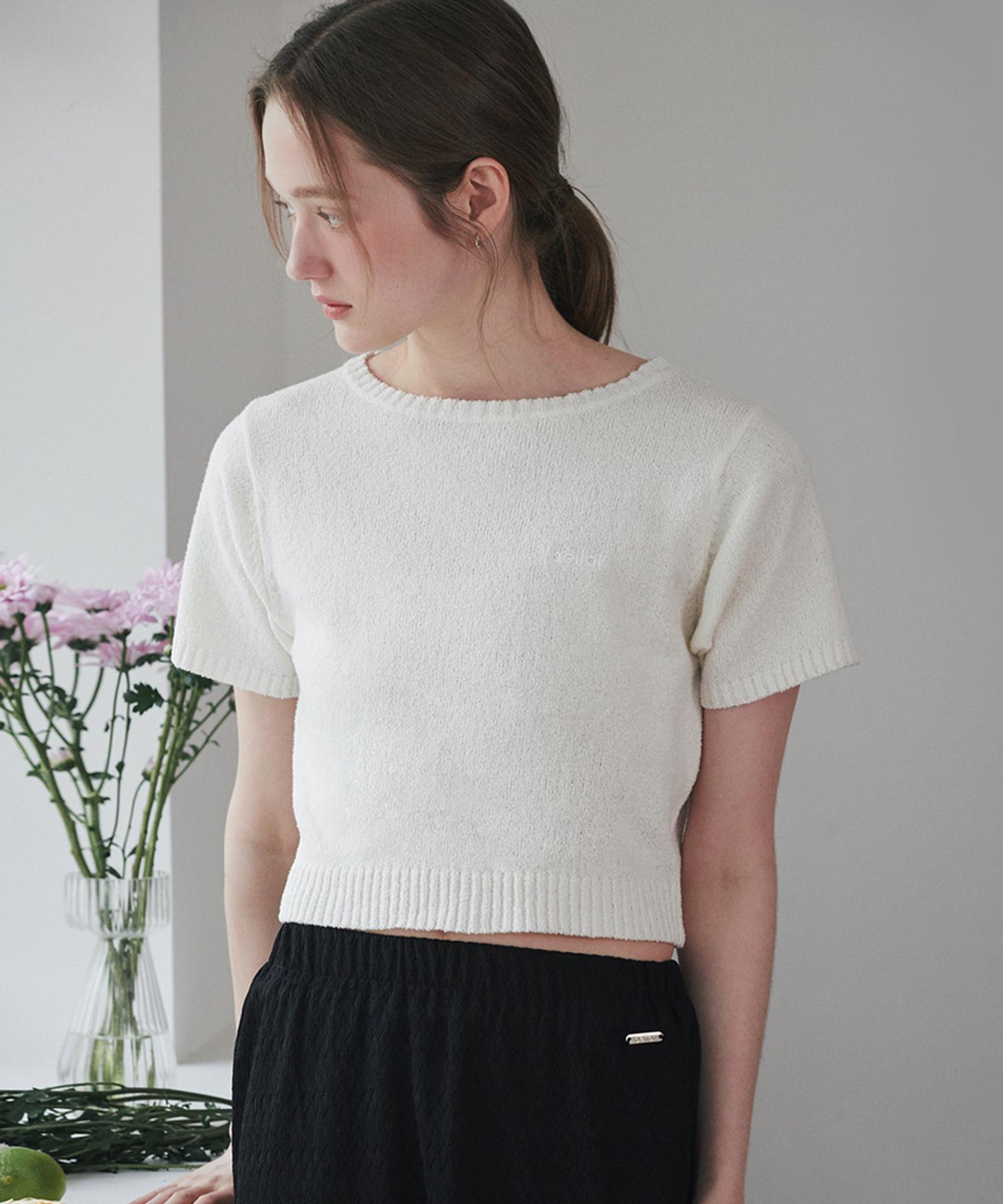 Belloel Basic Boat Neck Knit Ivory Free