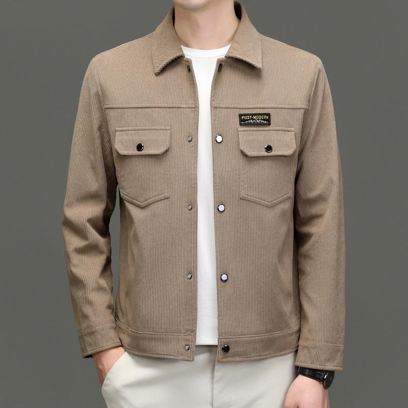 2024 Spring Men's Lapel Long Sleeve Casual Soft Jacket