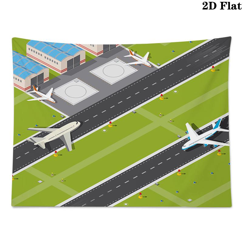 Airports and Airplanes Pattern Home Decor Tapestry, Wall Hanging, Decorative RV Wall Cloth.MGT0918314