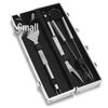 Meigo Stainless Steel BBQ Tool Set, 32 Pieces, with Portable Cloth and Aluminum Case Options, New.