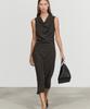 MASSIMO DUTTI Midi Dress With Drape Details
