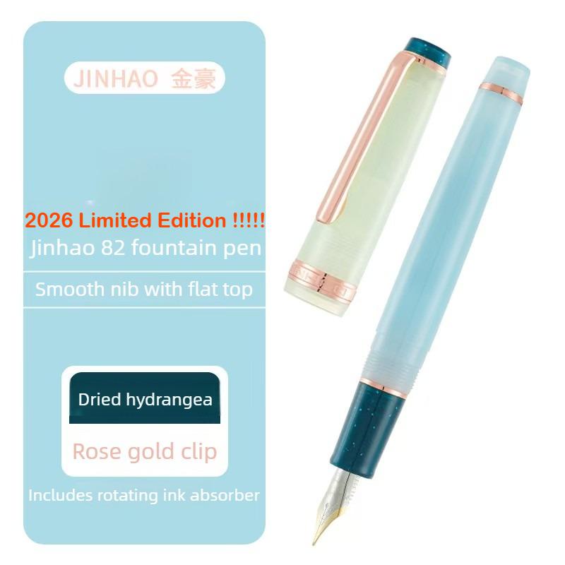 2026 Limited Colors JINHAO 82 Fountain Pen Rose Gold Clip EF/F/M Macaron Color Calligraphy Pen Stationery School Office Supplies