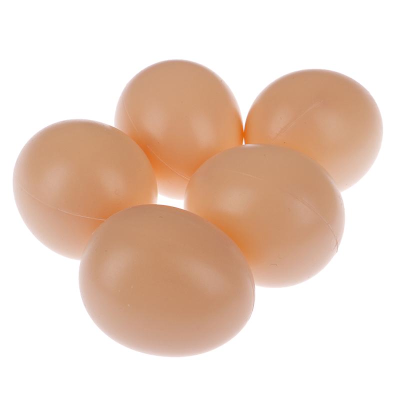 5Pcs Fake Dummy Egg Hen Poultry Chicken Joke Prank Plastic Eggs Home Party Decor