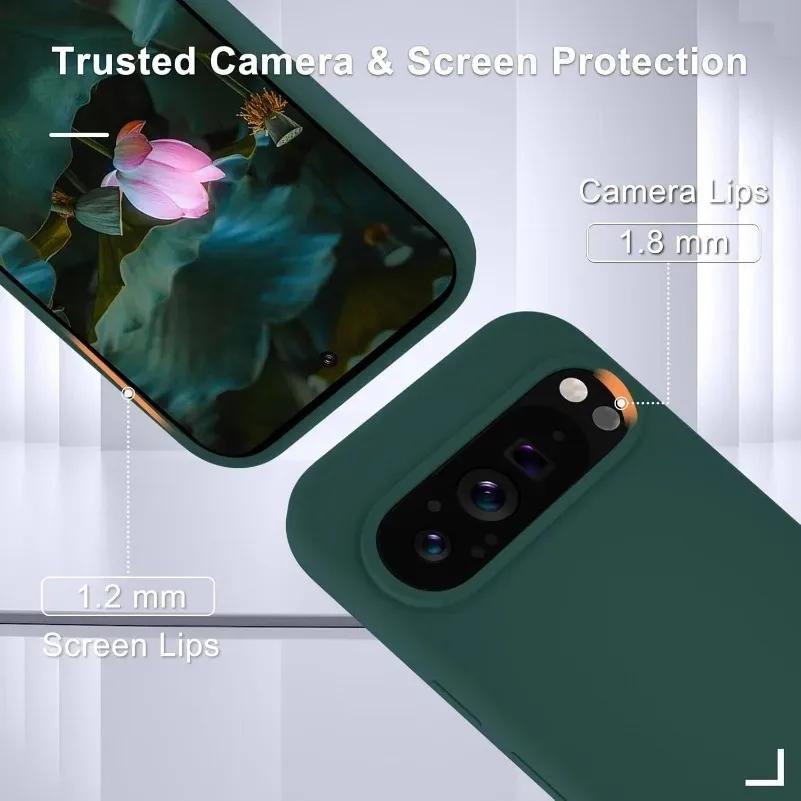Měkké matné pouzdro z tekutého silikonu pro Google Pixel 9 Pro XL 8 7 6 8A 7A 6A A Jednobarevné pouzdro s pocitem kůže, nárazuvzdorné, ultratenké