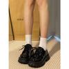Lace-up Small Leather Shoes Women's Autumn New Versatile Height-increasing Round Head Mary Jane Shoes