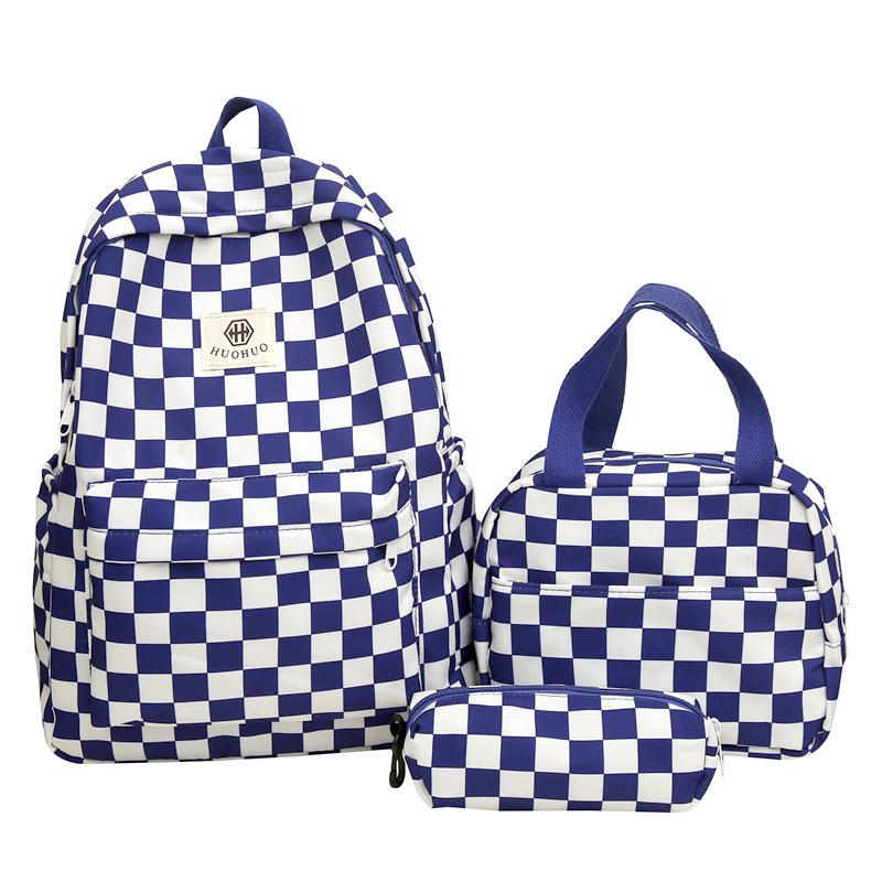 Schoolbag wholesale backpack women's new Korean version of fashion checkerboard college student backpack casual versatile junior high school student
