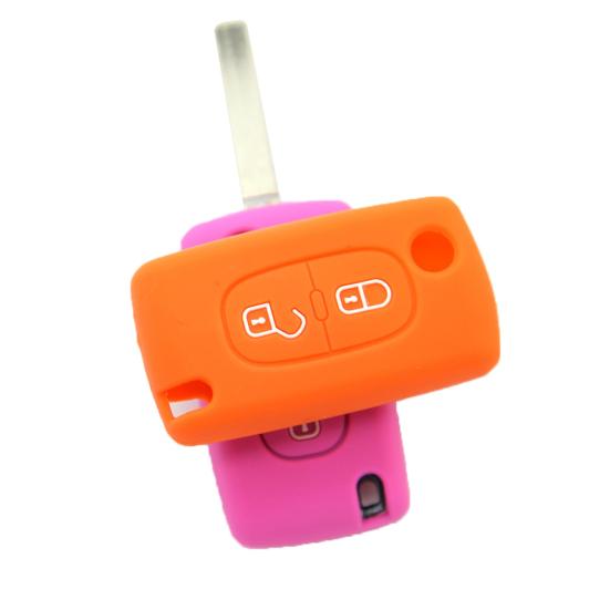 2 Buttons Silicone Remote Key Car Vehicle Case Cover for Peugeot Citroen
