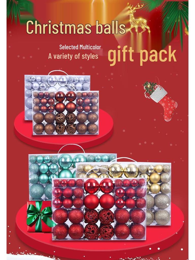 100-teilige farbige hohle Weihnachtsbaumkugeln (3-6 cm)