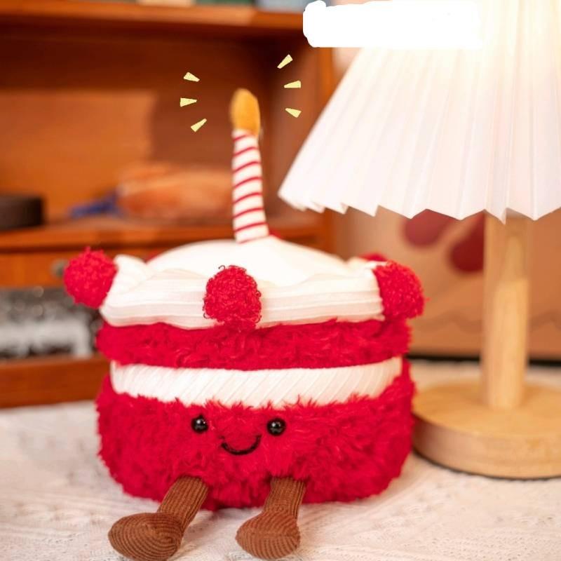 Cake Cartoon Strawberry Plush Toy Dolls Children Room Decoration Birthday Gifts