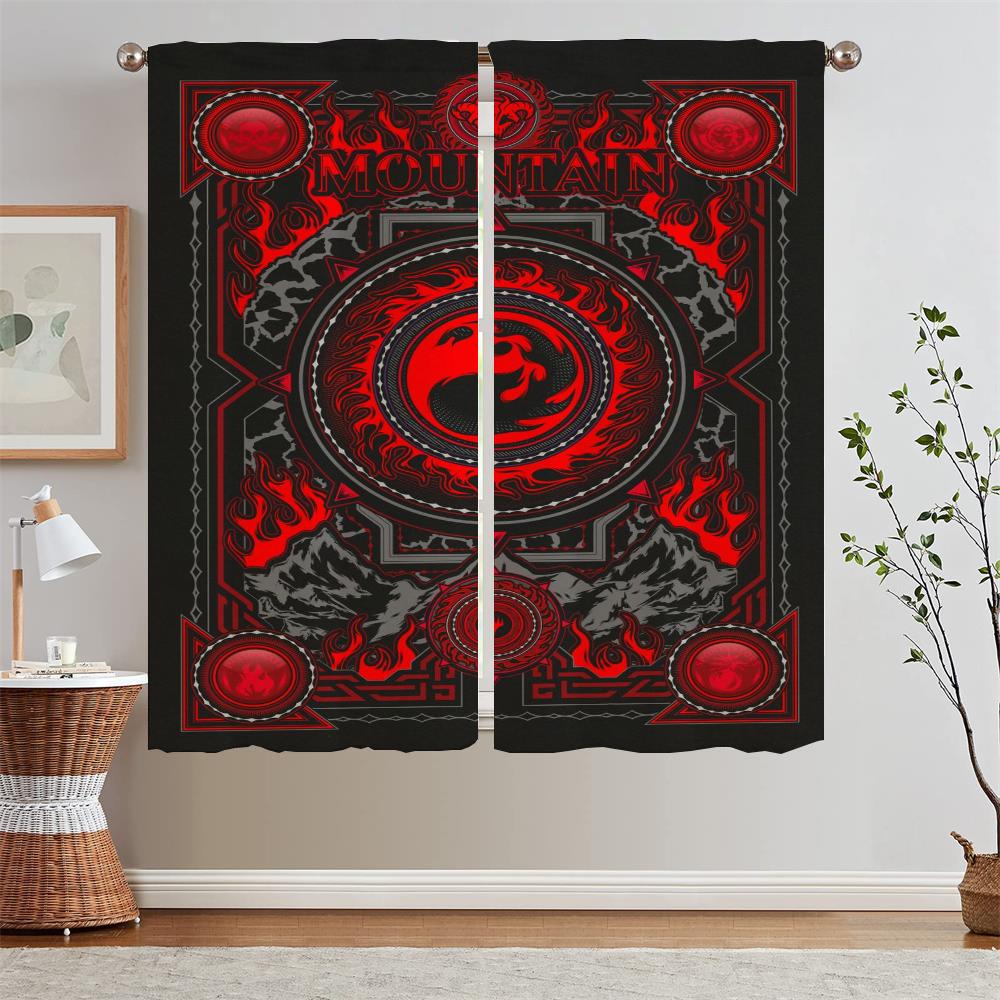 Magic the Gathering Kitchen Curtains Blackout Curtains for Window Chiffon Curtain Tiebacks Curls Blinds Cabinets for Living Room