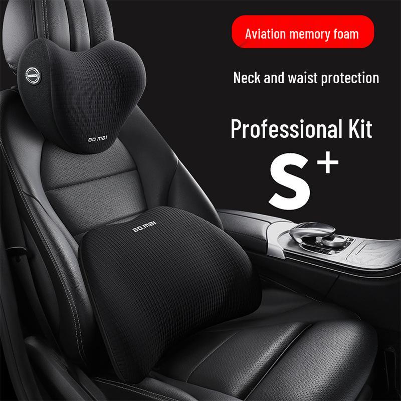 Polo Golf Bora Car Lumbar Support & Neck Pillow - Premium Memory Foam Massage Headrest