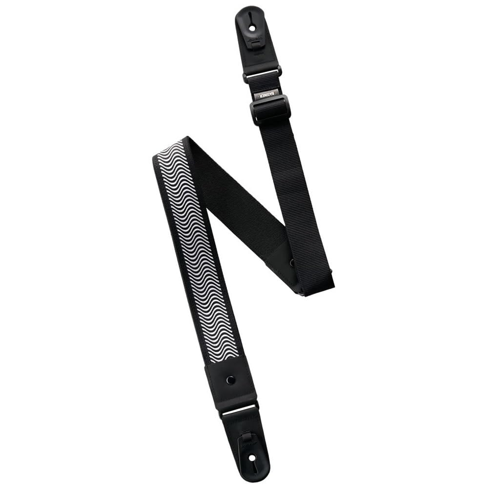 Basiner DURA STRAP VITALGRIP Hardcore Series Guitar Strap with Strap Elastic and Mini Pick Pocket Black Locks, High-Density Webbing, (VG Sine)