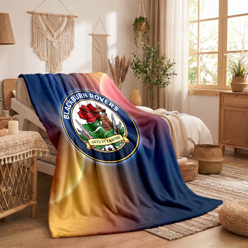 Blackburn Rovers Football Print Flannel Blanket Soft Warm Sofa Bed Throw Blanket For Home Office Bedroom