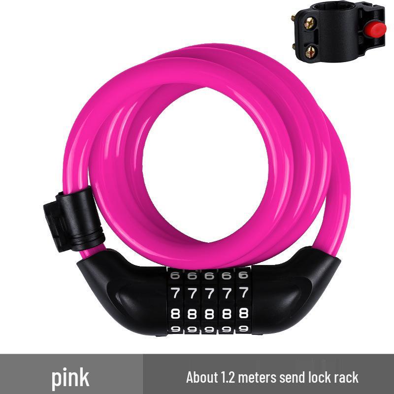 Five-Digit Combo Bicycle Lock – Electric Vehicle, Mountain Bike, Anti-Theft Steel Cable Loop
