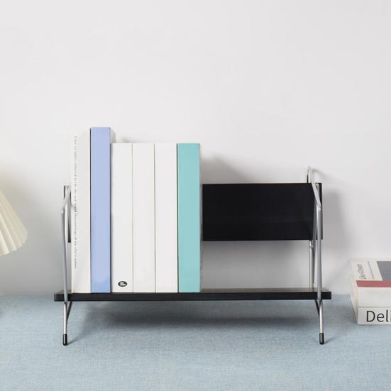 Nordic Retro Bookshelf Bench Style Walnut Storage Rack Desktop Organizer for Magazines Book And Decorations Stylish Home Office Organizer