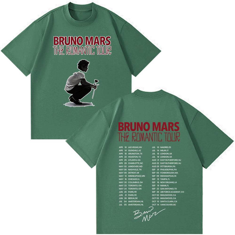 Rapper Bruno Mars Album 2026 Tour Potisk Tričko Muž Žena Vintage Tričko Krátký Rukáv Bavlna Ležérní Gotické Harajuku Trička