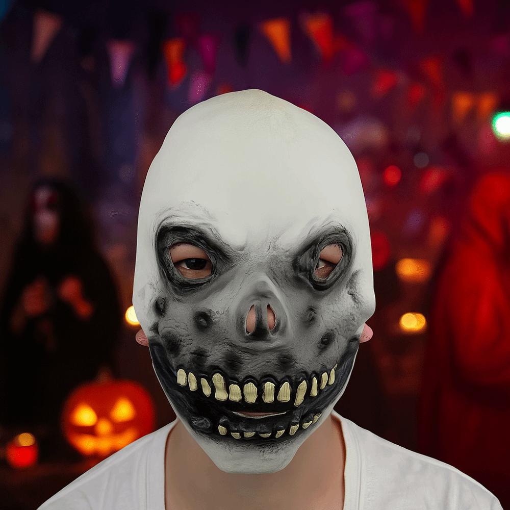 Latex Scary Skull Headgear Realistic Terrifying Cosplay Mask Halloween Skull Mask  Halloween Party