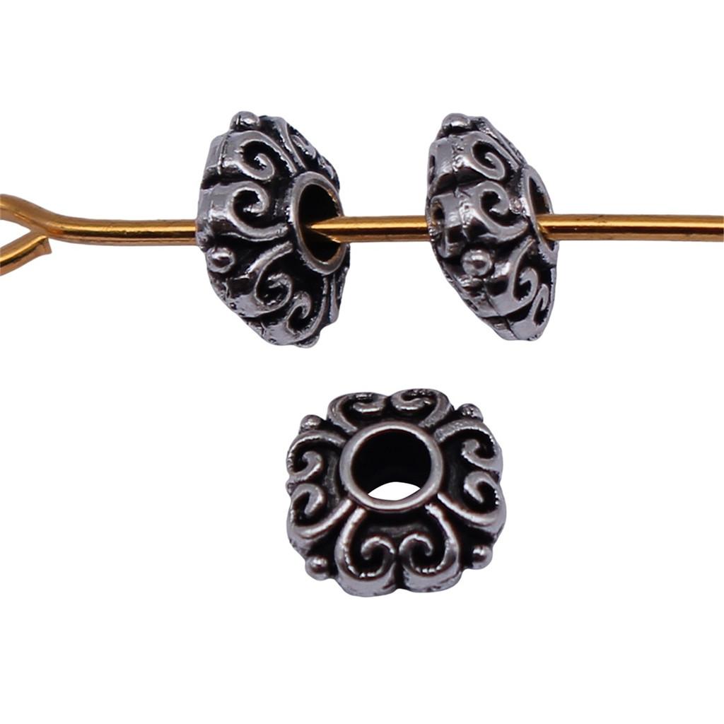 Multi Color Flower Edge Spacer Beads Metal Charms For Jewelry Making Accessories