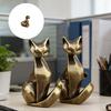 Delicate Cast Bronze Cats Figurine Fashionable Cats Sculpture Ornament Decorative Item For Coffee Table Bedsides Cabinet