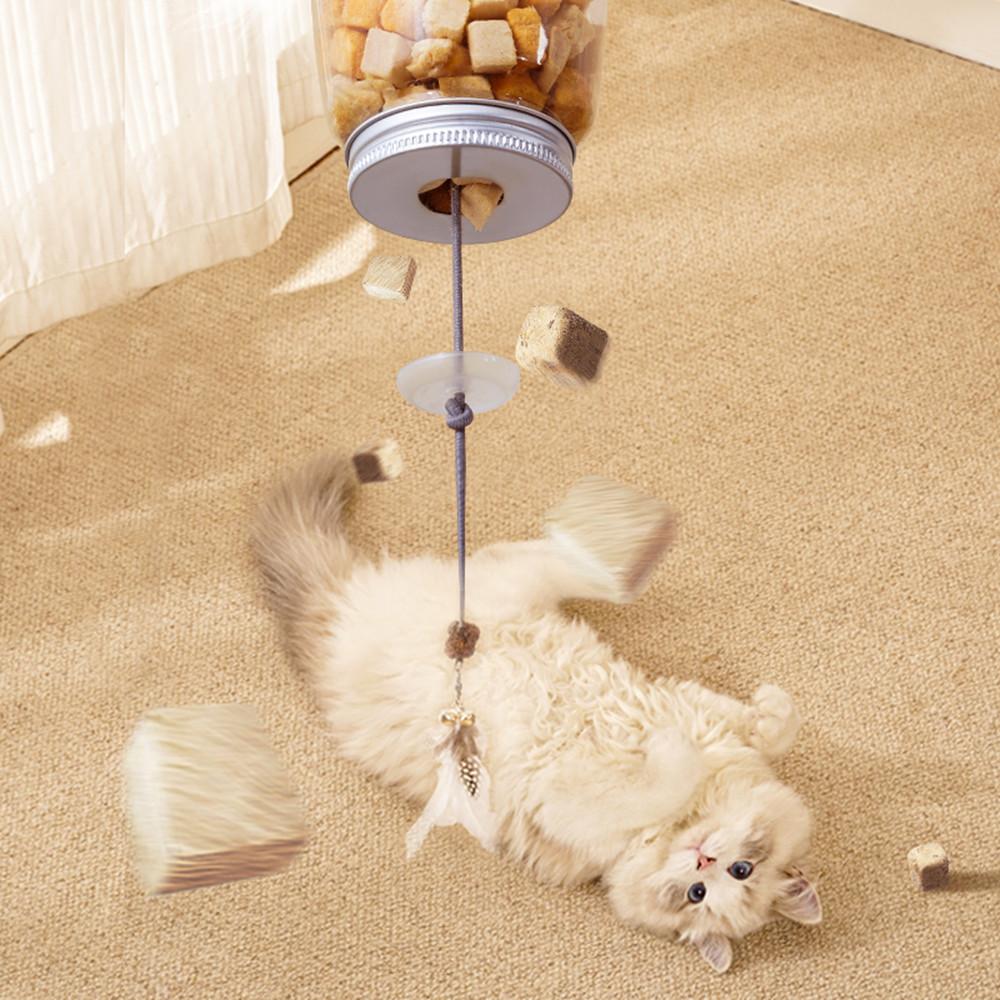 Katzenspielzeug, interaktives Katzenleckfutter, Federspielzeug mit Glocke zum Aufhängen an der Tür, Kratzseil, Futterspender für Haustiere, Kätzchen, Katzenminze-Spielzeug