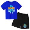 Nuova T-shirt Estiva Fresca per Bambini con Stampa Numero Sei Sette (67) 3-12 Anni Abbigliamento Cartone Animato Manica Corta + Pantaloncini Set Sportivo Casual per Ragazzi e Ragazze