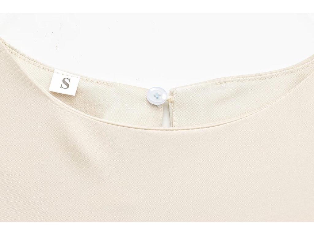 2025 Spring Women's European & American Style Silk Satin Slimming Knot Dress