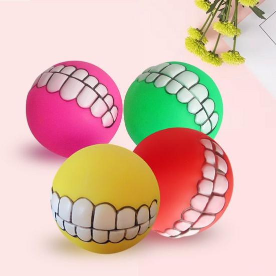 Teeth Ball Dog Chew Toy Bite Resistant Squeaky Ball Pet Interactive Toy Small Medium Large Dogs Teething Cleaning Ball Toy
