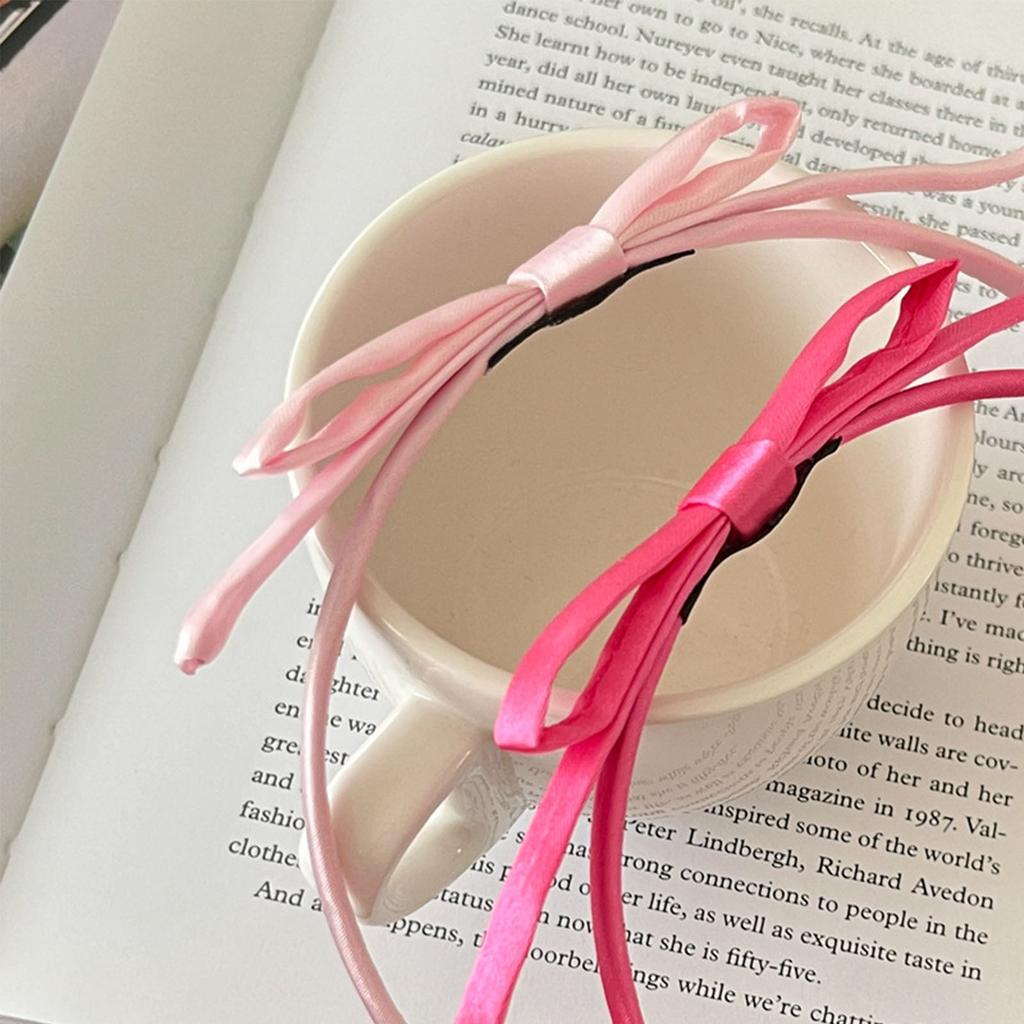 Sweet Ballet Ribbon Bowknot Headband Lazy Hairband for Women Girls Princess Girl Hair Hoop Elegant Hair Styling Tool