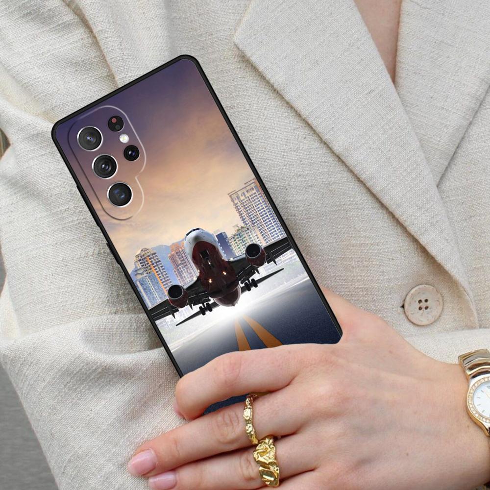 Aircraft Plane Airplane Cell Phone Case for Samsung Galaxy S26 Ultra S25 S24 S23 S22 S21 S20 Note10 Cover