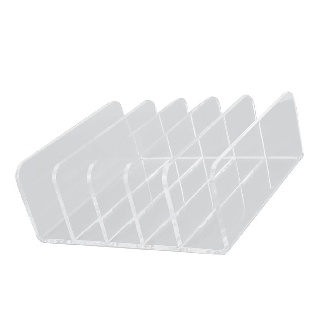 Desktop File Organizer Clear Acrylic 5 Compartments Office Document Sorter Multifunction Letter