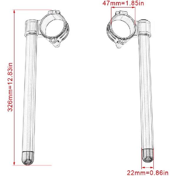 [Motorcycle Parts] 47mm Regular CNC Billet Aluminum Motorcycle Handlebar Clip-ons Handle Bars Clip ons for Yamaha R15 V3 YZF R3 2019 2020 2021 2022