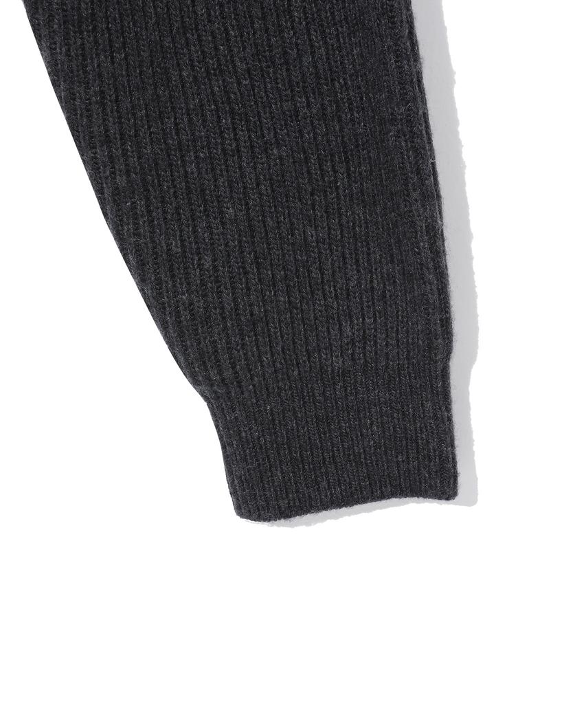 BEENTRILL Jacquard Logo Two-Tone Knit (Charcoal)
