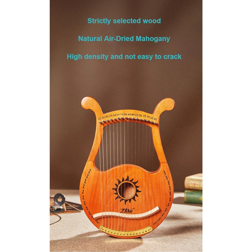 Lyre 19 Strings Lyre Harp Piano High-quality Lyre Harp 19 Strings Mahogany Musical Instrument with Spare String