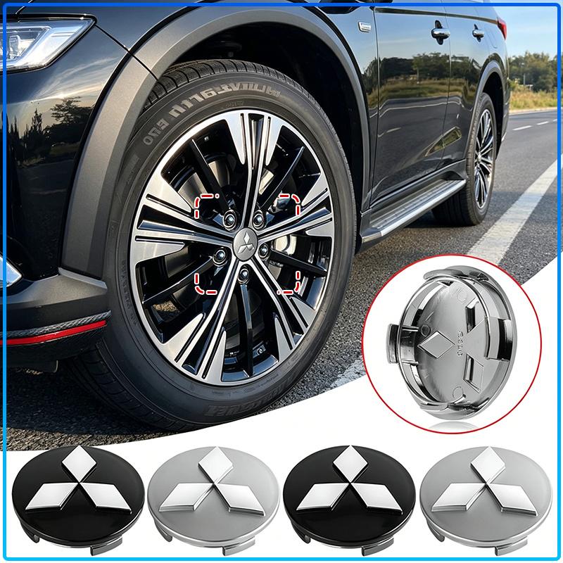 4 szt. Osłona Piasty Koła Samochodu 3D Metalowa Nakładka Środkowa Felgi Wodoodporna Do Mitsubishi Lancer Lancer ASX Outlander 2 3 Pajero Mirage exzos Pajero 4