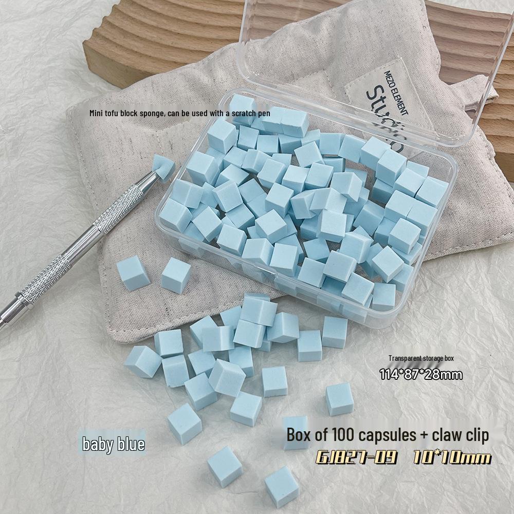 Nail Art Sponge: Professional Small Square Blending Tool for Gradient Blush and High-Density Cotton Application