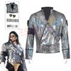 Michael Jackson BAD Trasa po Bukareszcie Cosplay Pełny Zestaw Laserowa Kurtka Pasek Ręcznie Robiony Rzadki Importer Kostium Sceniczny Halloween