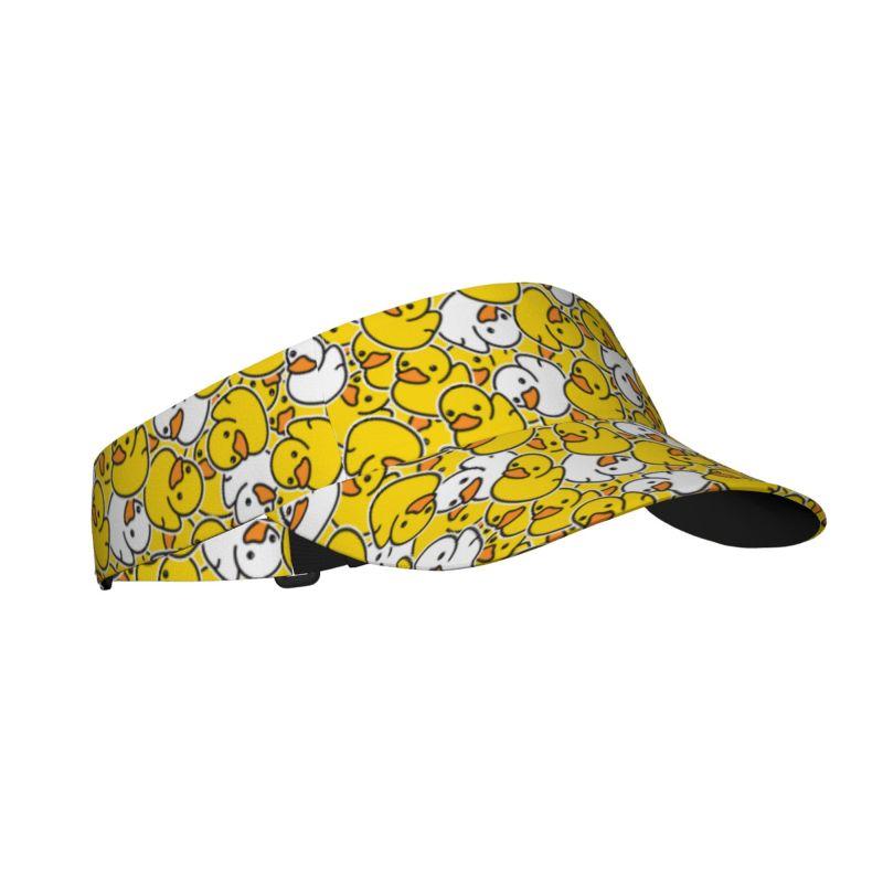 

Rubber Cartoon Ducks Sun Visor Hats Cute Yellow Ducks Lightweight Packable Cooling Empty Top Hat for Sports Running Tennis Golf