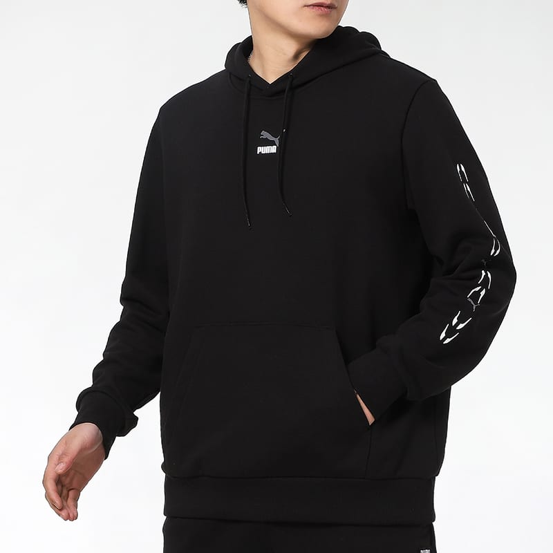 PUMA Sweatshirts Men's Black Hooded Moderate Regular 531243-01
