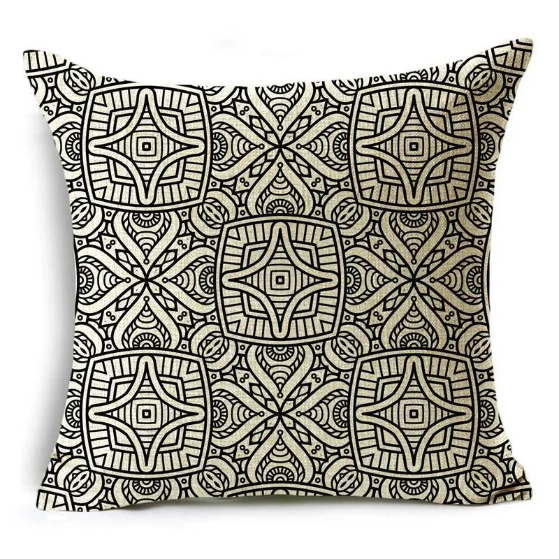 Mandela Style Retro Ethnic Style Pillowcase Sofa Living Room Decoration Cushion Cover 40*40cm/45*45cm/50*50cm