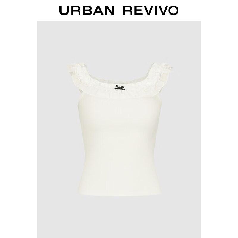 UR2026 Women s Slim Fit Off-Shoulder Lace Bow T-Shirt XL