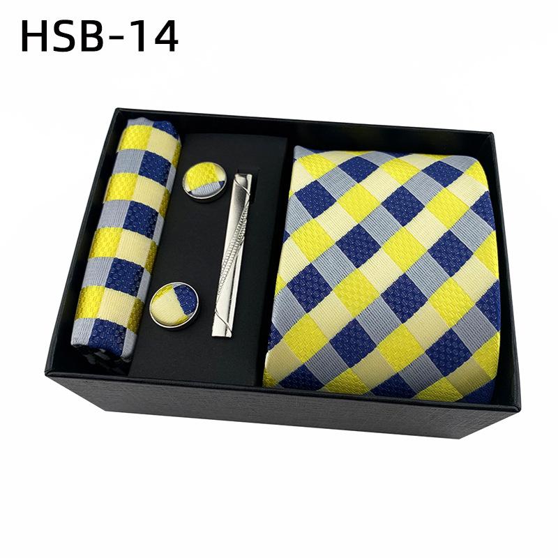 Men's Black Business Tie Gift Set: Striped & Plain Ties, Pocket Square, Tie Clip