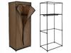 Textile Wardrobe With Shelf Fela - Dark Brown
