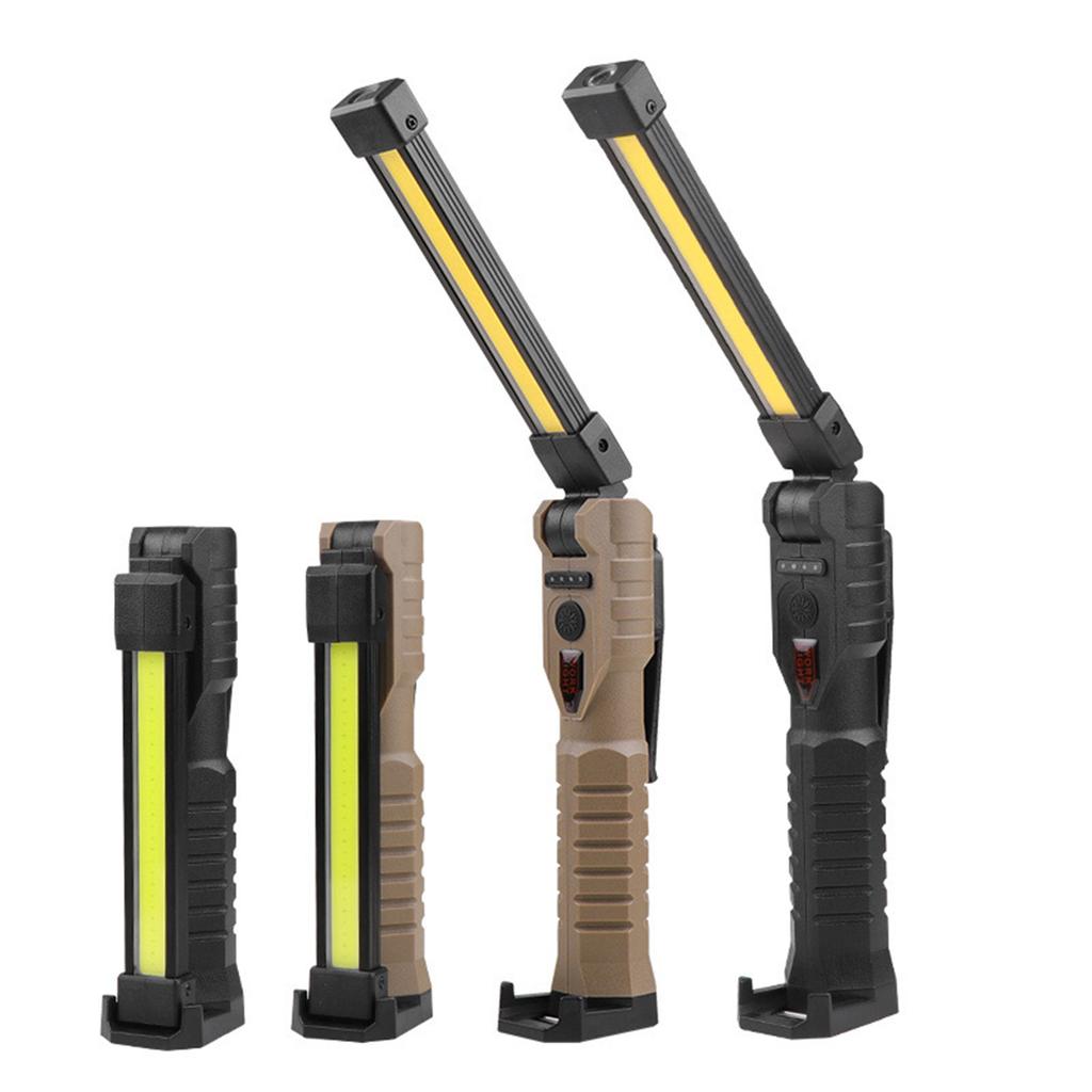 Double-sided COB folding work light strong magnet 3 light sources strong light emergency flashlight maintenance light