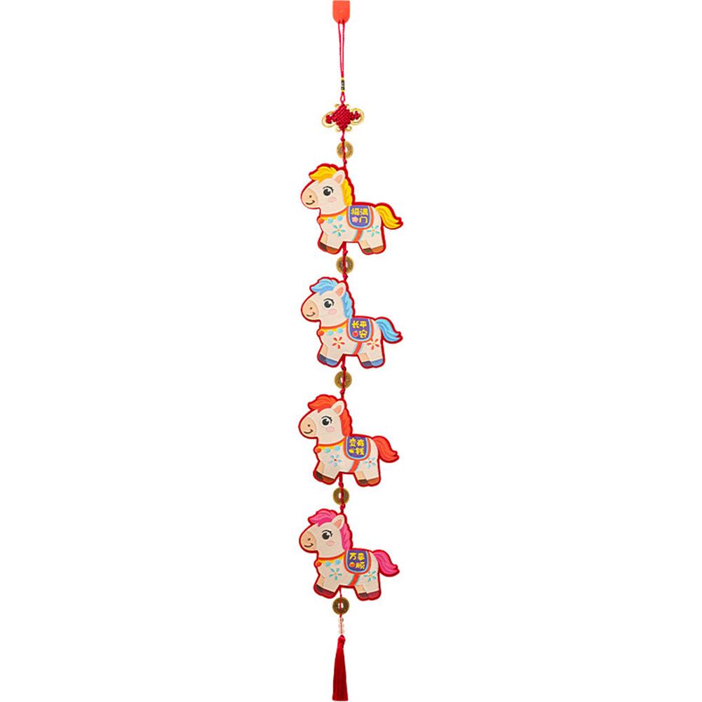 

Horse Year Chinese New Year Decoration Cartoon with Tassel Spring Festival Pendants Exquisite Creative Festive Hanging Ornaments