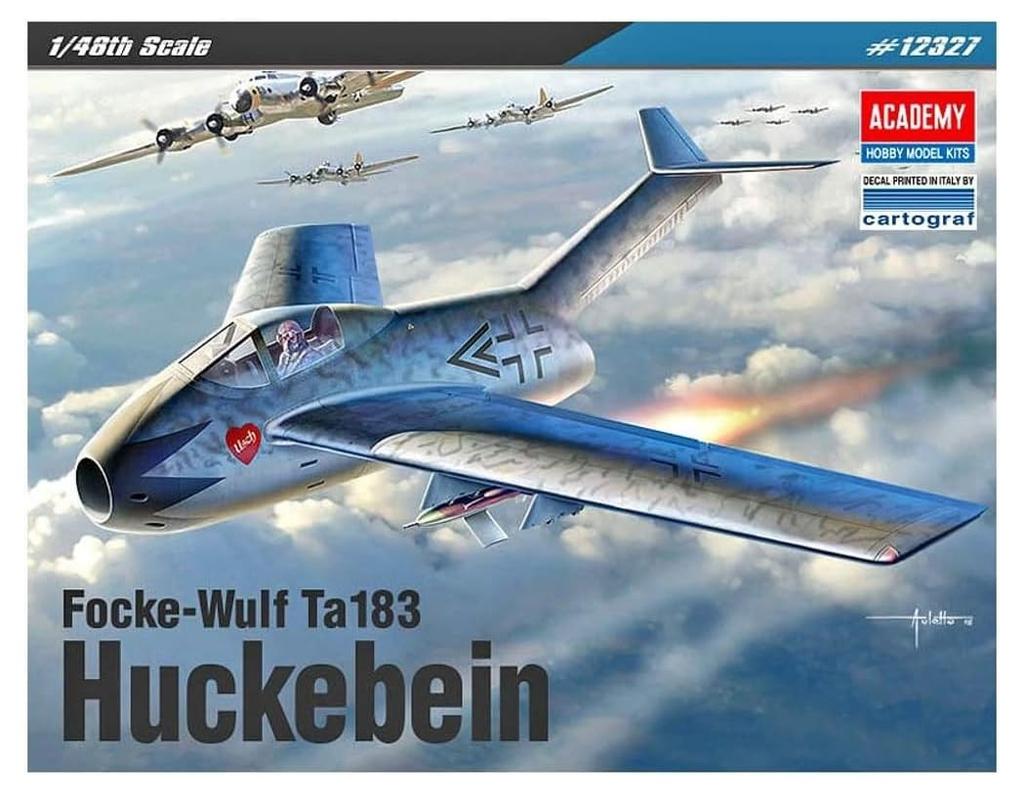 Academy 1/48 WWII German Air Force Ta-183 Huckewein Plastic Model Kit 12327