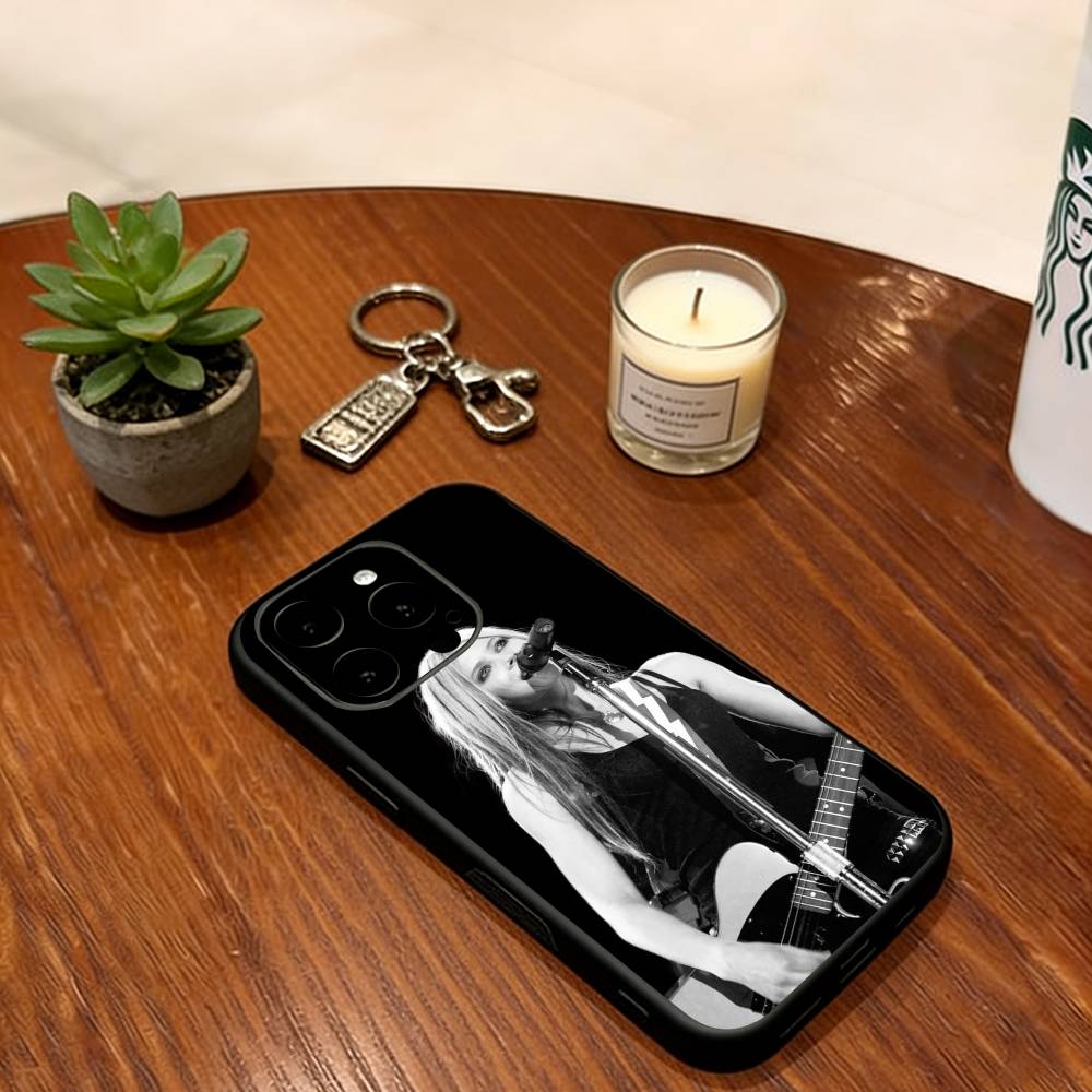 Avril Ramona Lavigne Telefoonhoesje Voor iPhone 17, 16,15,14,13,12,11 Plus,Pro Max, Anderen Siliconen Zwart Zacht Hoesje