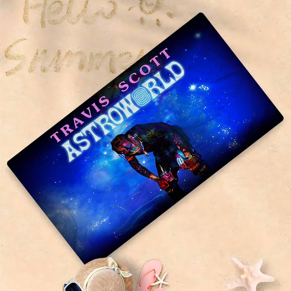 T-Travis S-Scott A-Astroworld Microfiber Printed Beach Towel Mountain Climbing Yoga Beach Swimming Running Absorbent Soft Towel