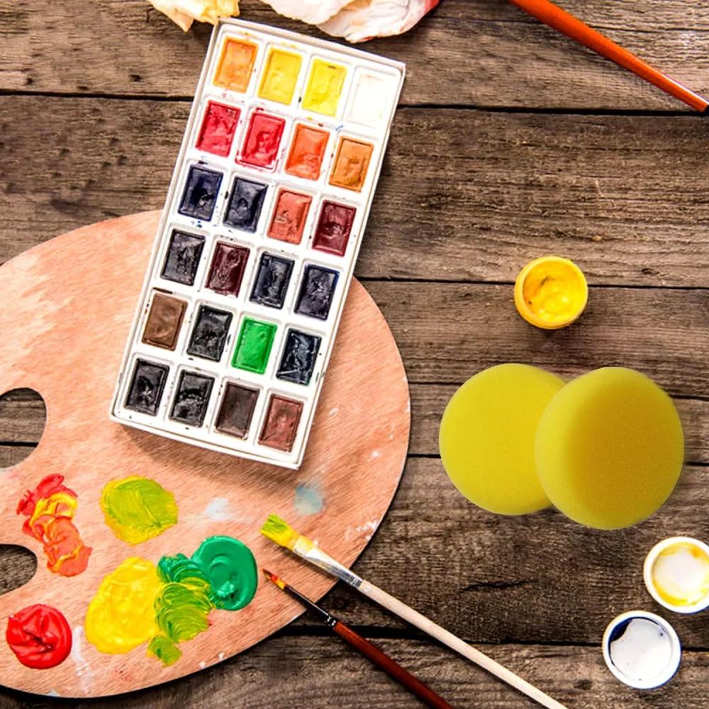 12Pz Spugne per Pittura Argilla da Modellare, Spugne Sintetiche Circolari per Artisti, Spugna per Acquerello per Pittura, Artigianato, Ceramica
